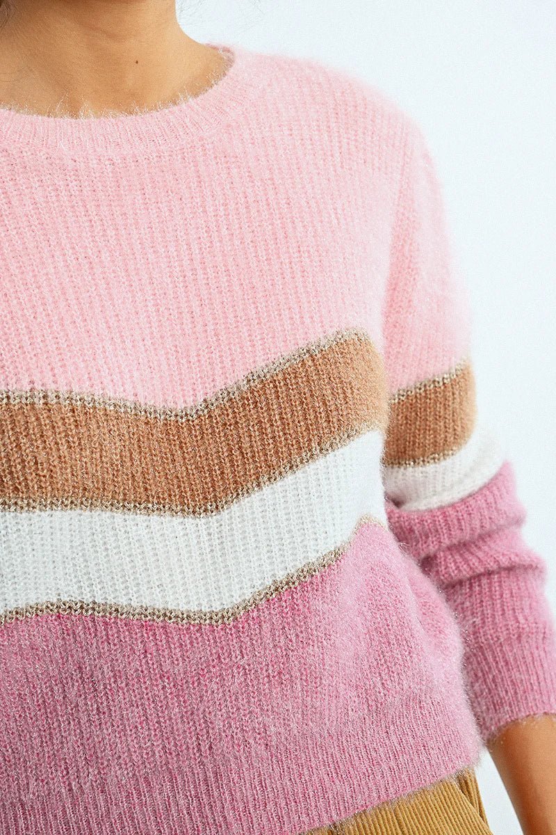 *FINAL SALE* Chevron Sweater From Metallic Threading - Mainstream Boutique