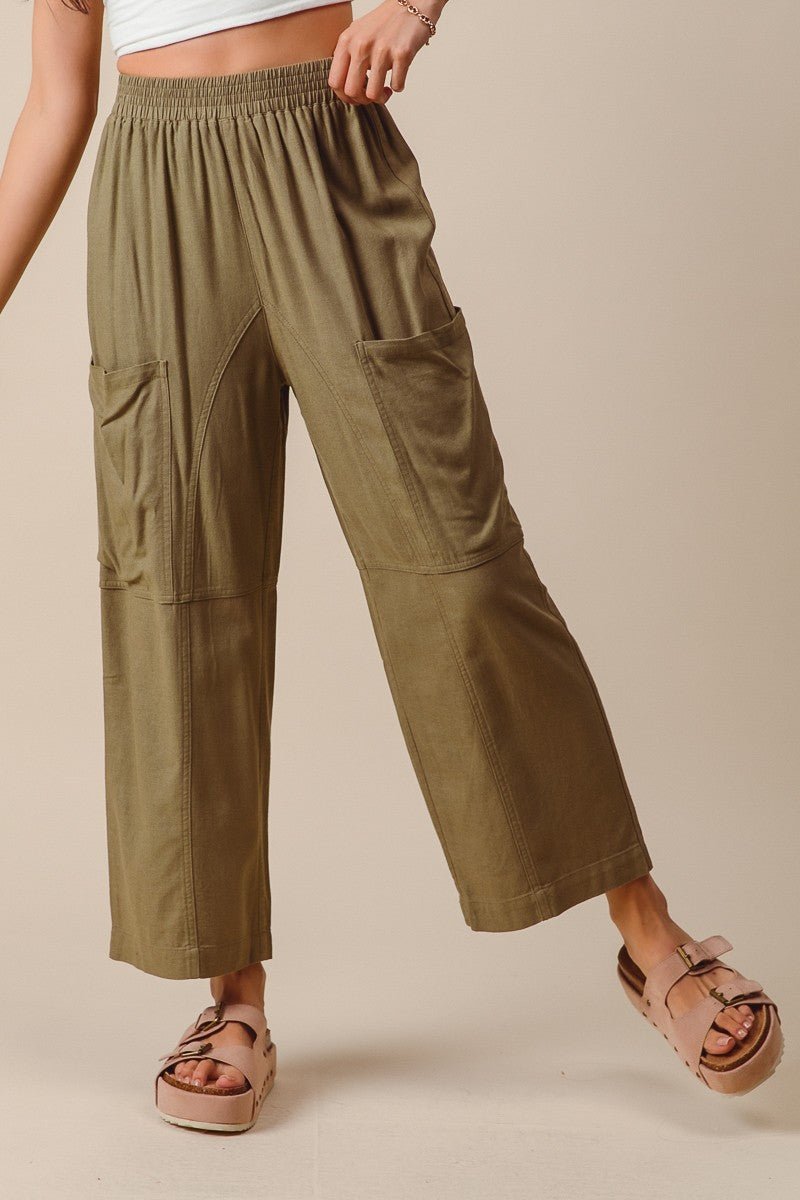 Woven Slouchy Wide Leg Pants - Mainstream Boutique