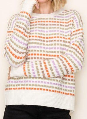 Colorwave Crew Sweater - Mainstream Boutique