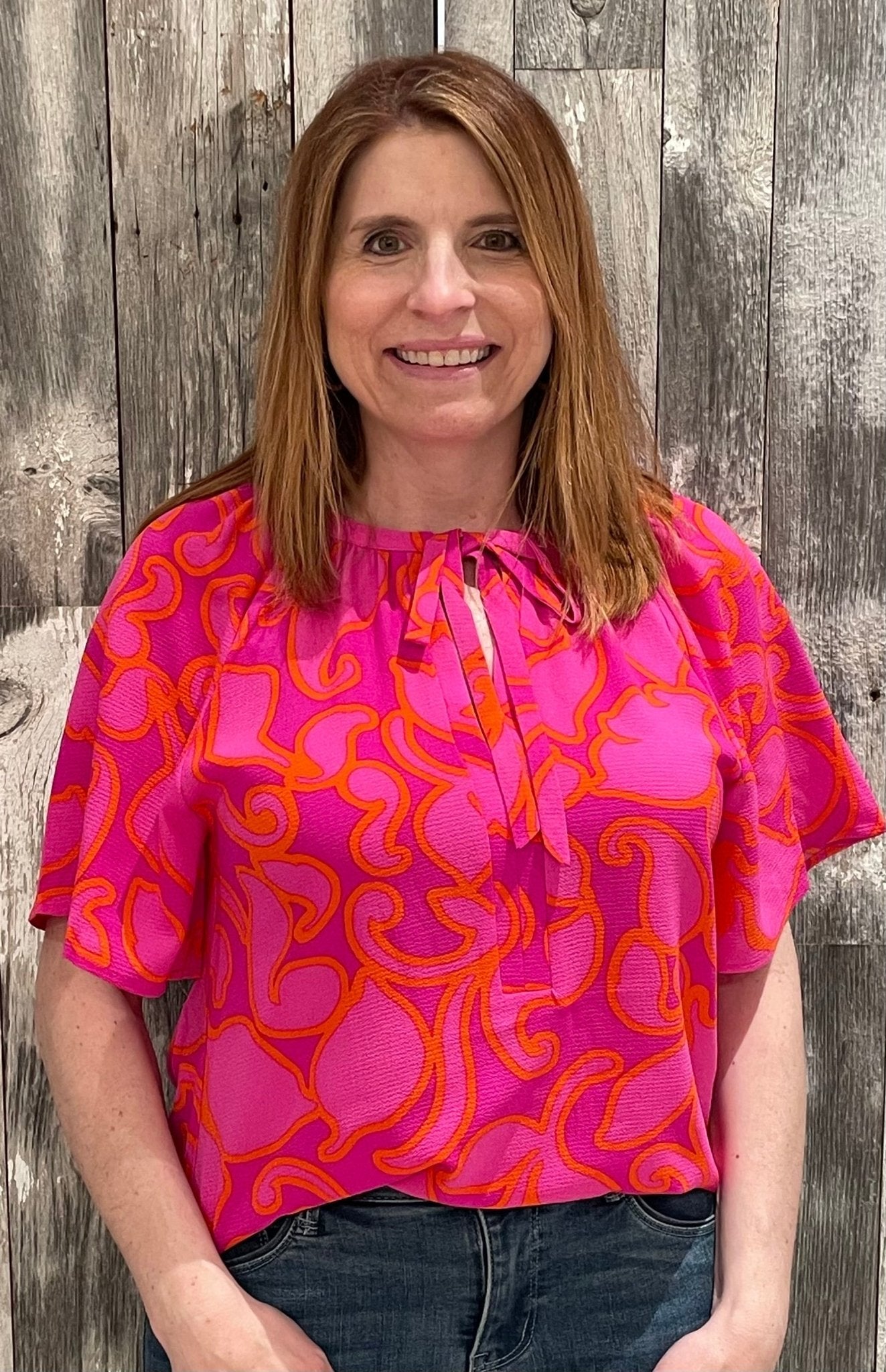 *Final Sale* Inara Floral Roxette Raglan Tie Neck Blouse - Mainstream Boutique