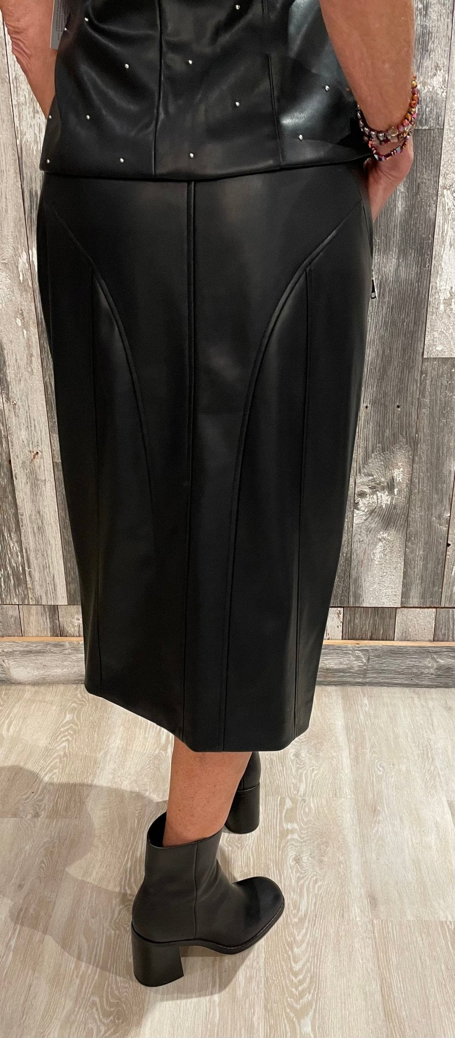 Vegan Leather Double Zip Long Skirt - Mainstream Boutique