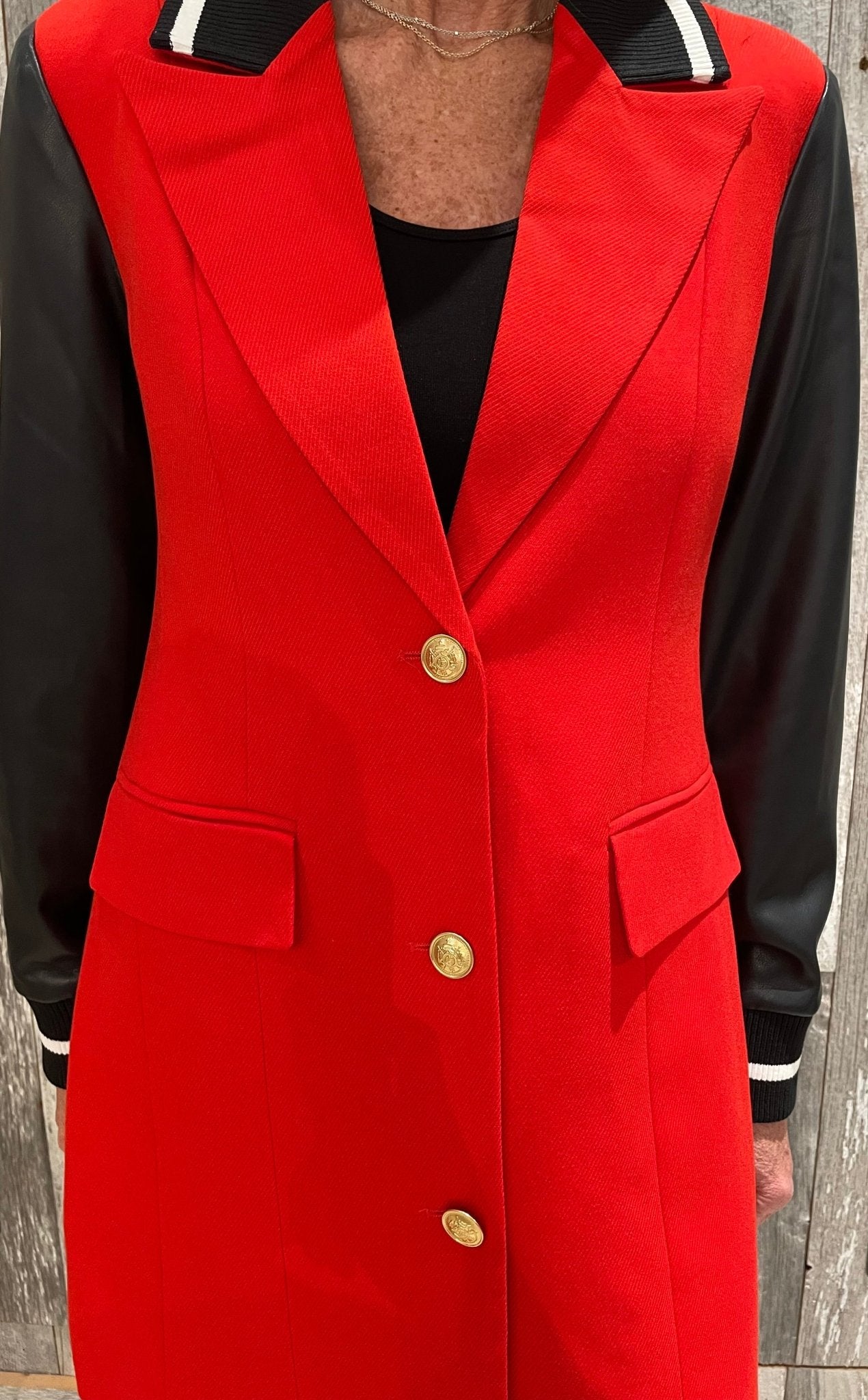 Vegan Leather Sleeve Varsity Jacket *Final Sale* - Mainstream Boutique