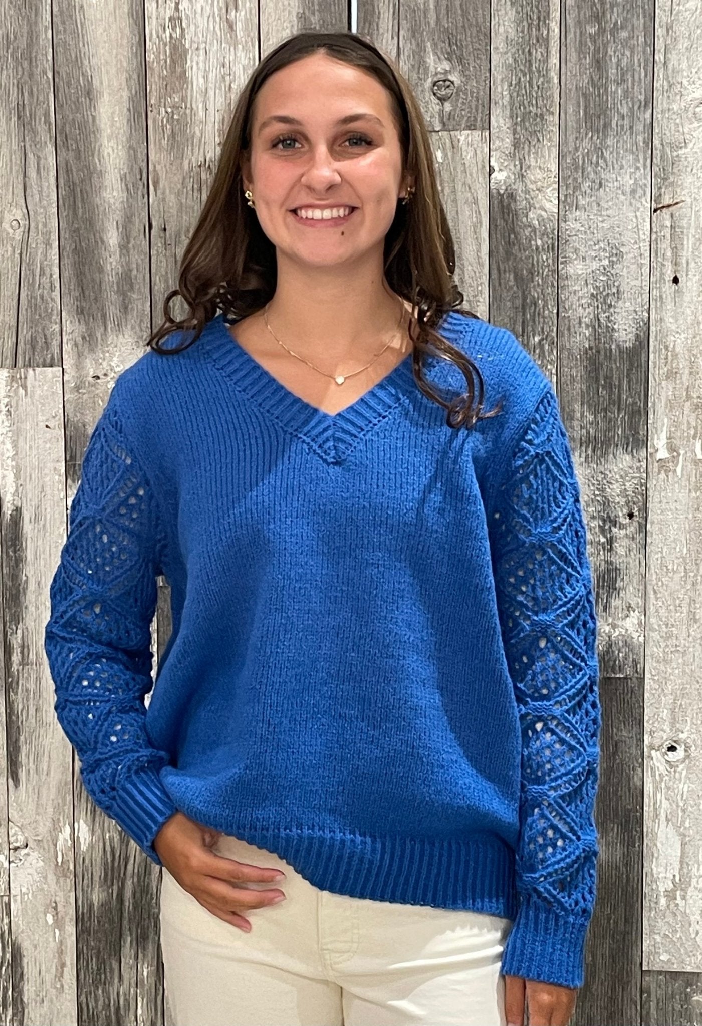 Women's Long Sleeve Hollow Knitted Sweater *Final Sale* - Mainstream Boutique