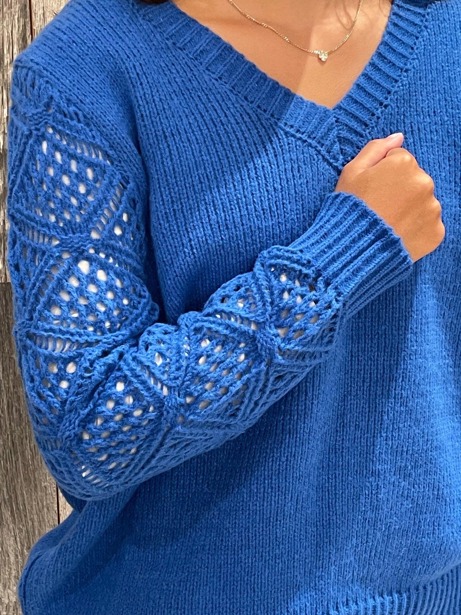 Women's Long Sleeve Hollow Knitted Sweater *Final Sale* - Mainstream Boutique