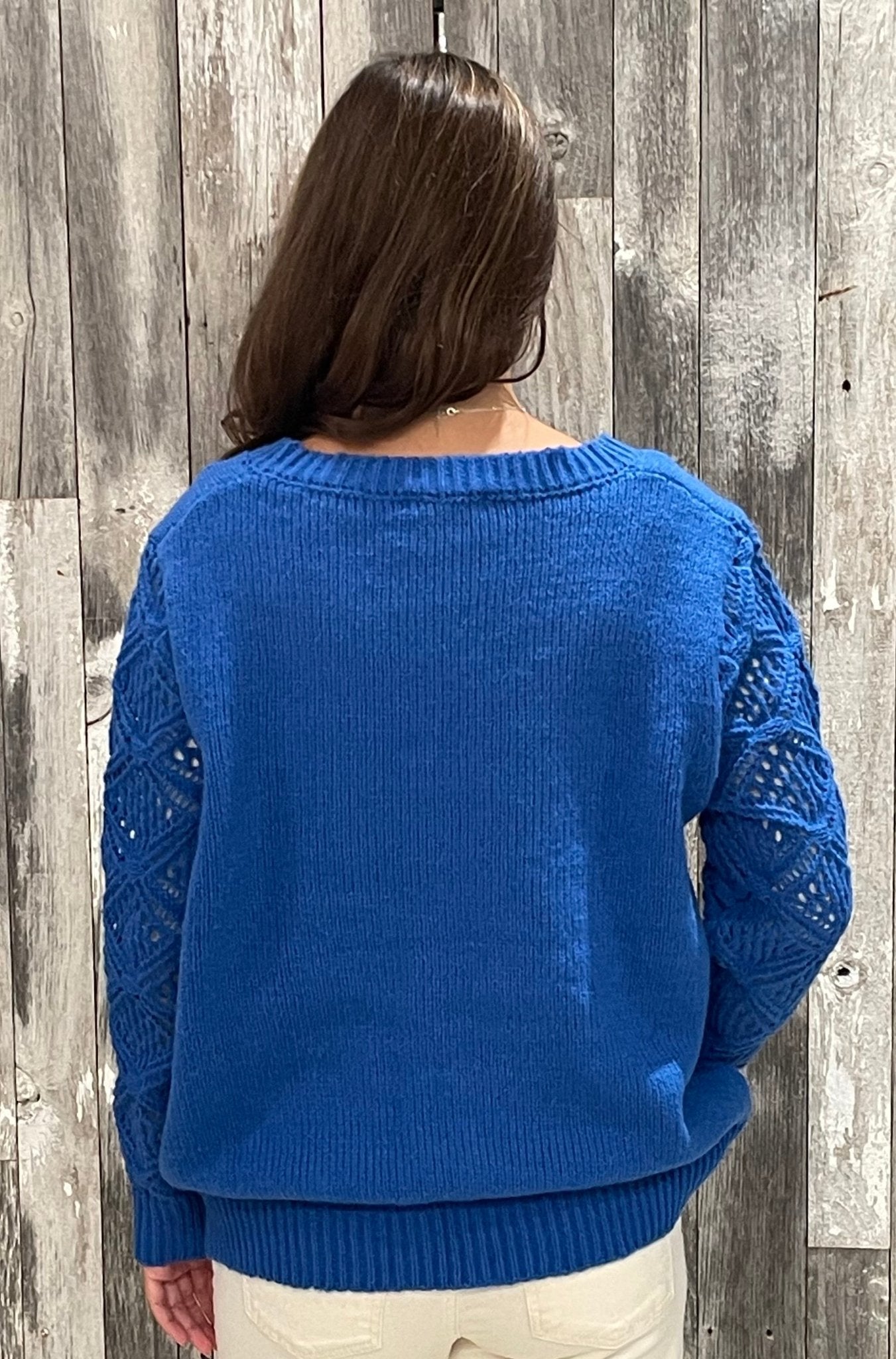 Women's Long Sleeve Hollow Knitted Sweater *Final Sale* - Mainstream Boutique