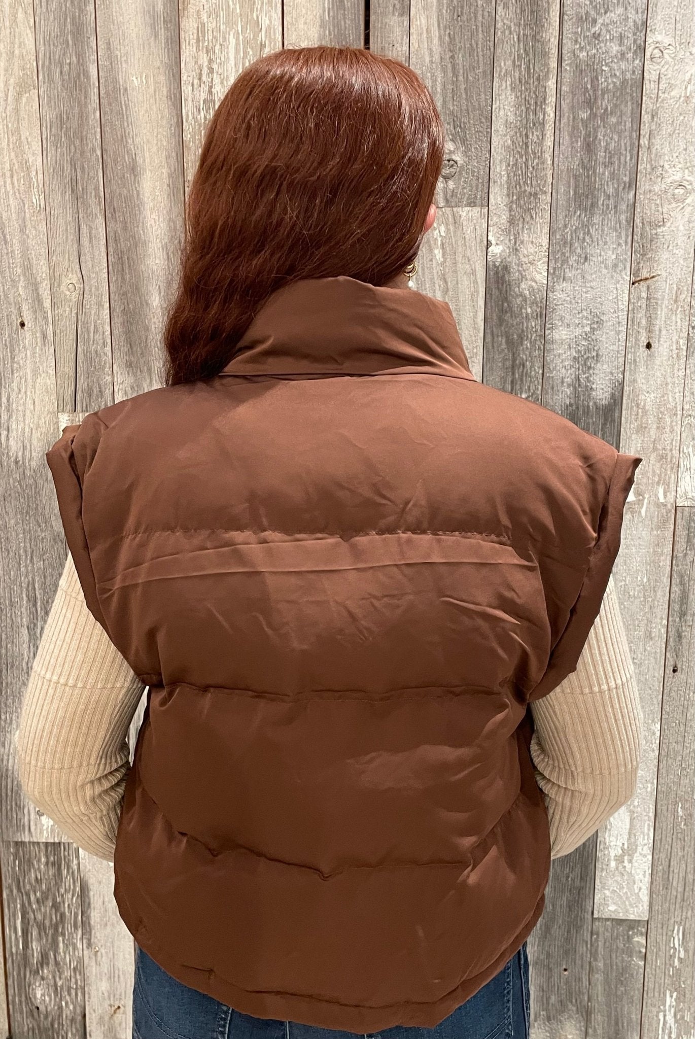Mock Neck Casual Puffer Vest - Mainstream Boutique
