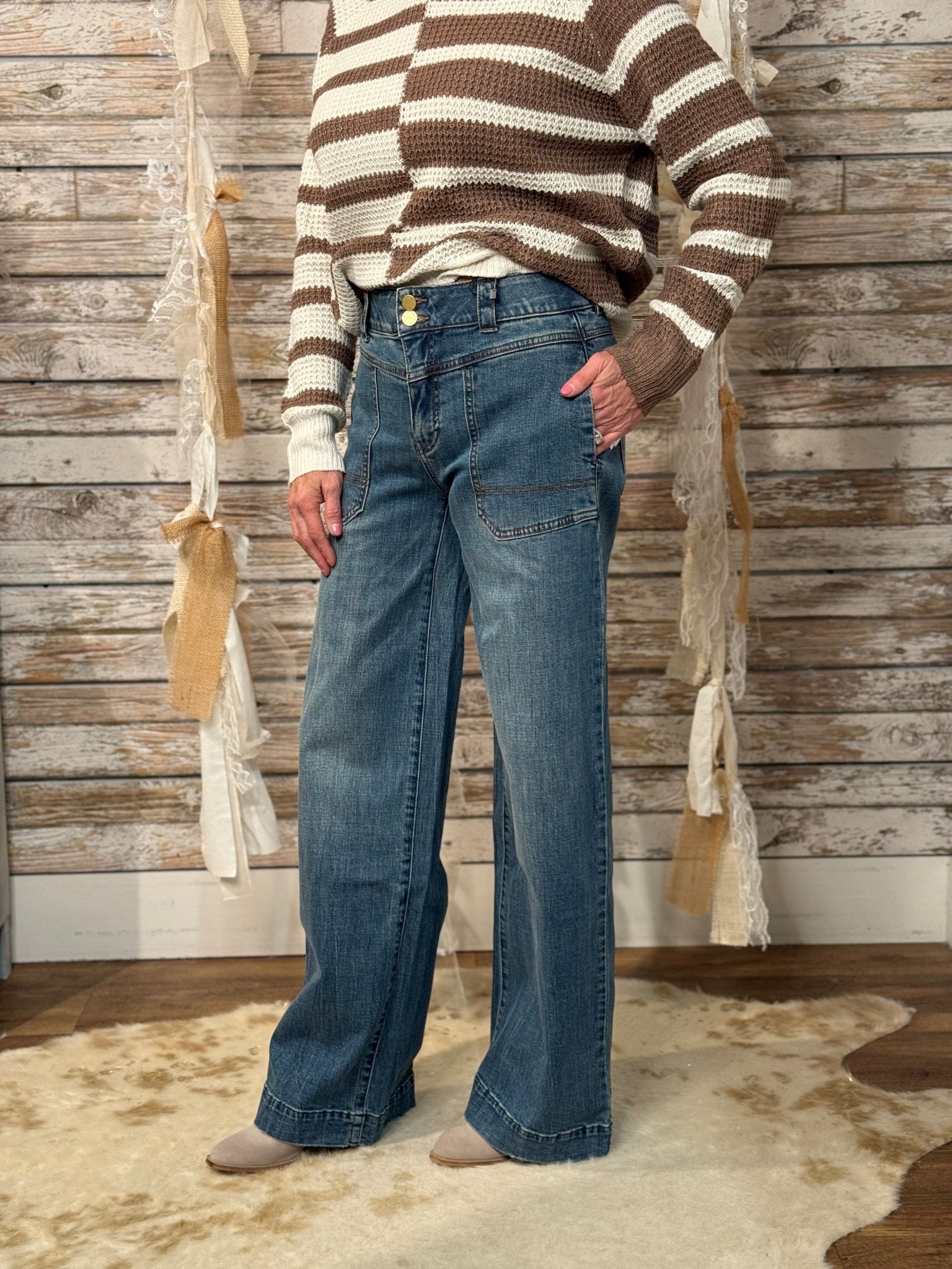 Mac And Me Harbor Breeze Wide Leg Denim - Mainstream Boutique