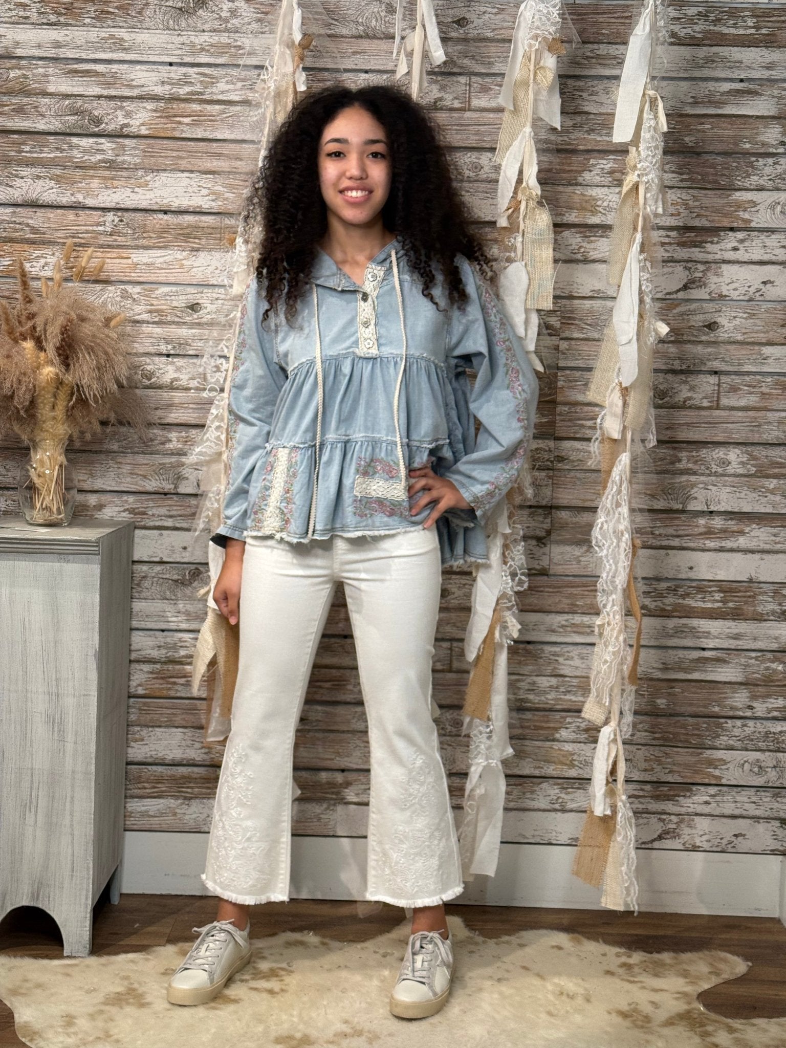 Wildflower Denim Tunic - Mainstream Boutique