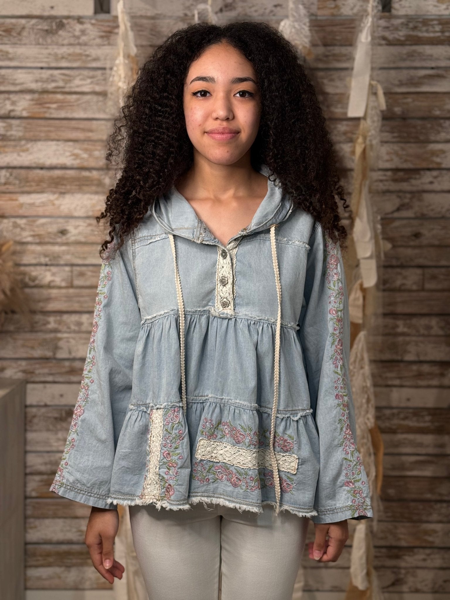 Wildflower Denim Tunic - Mainstream Boutique