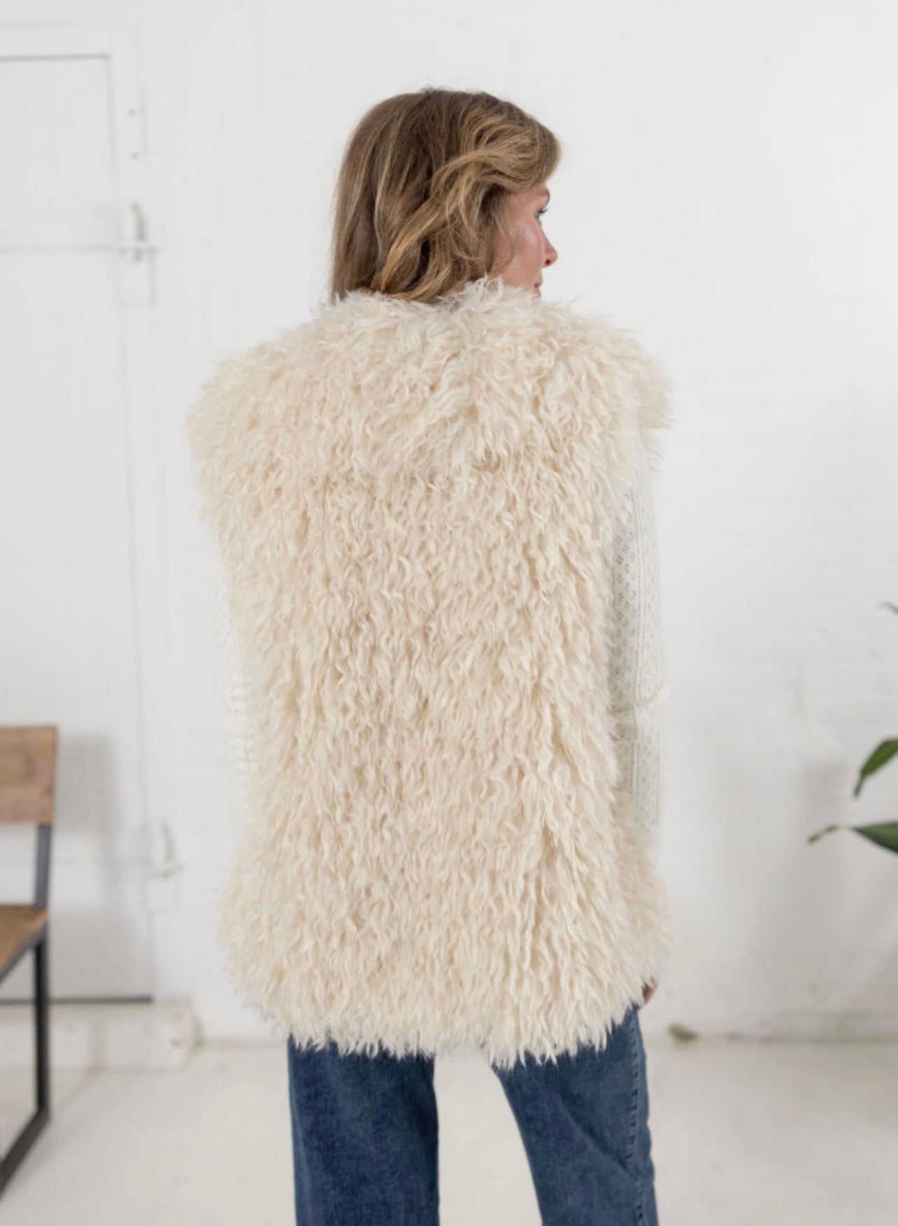 Big Collar Shaggy Vest - Mainstream Boutique