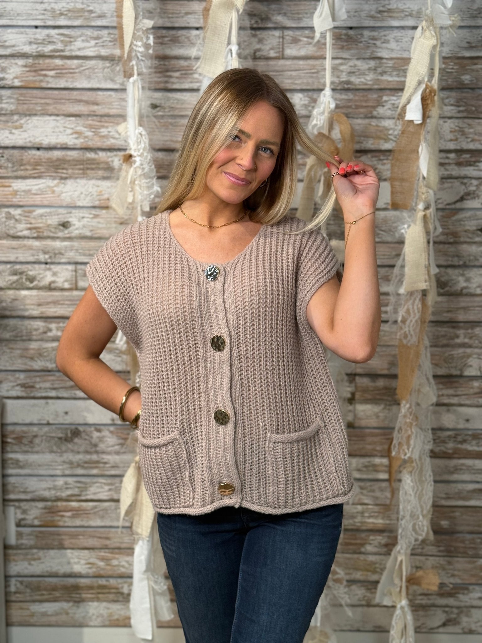 Buttoned Bliss Sweater Vest - Mainstream Boutique