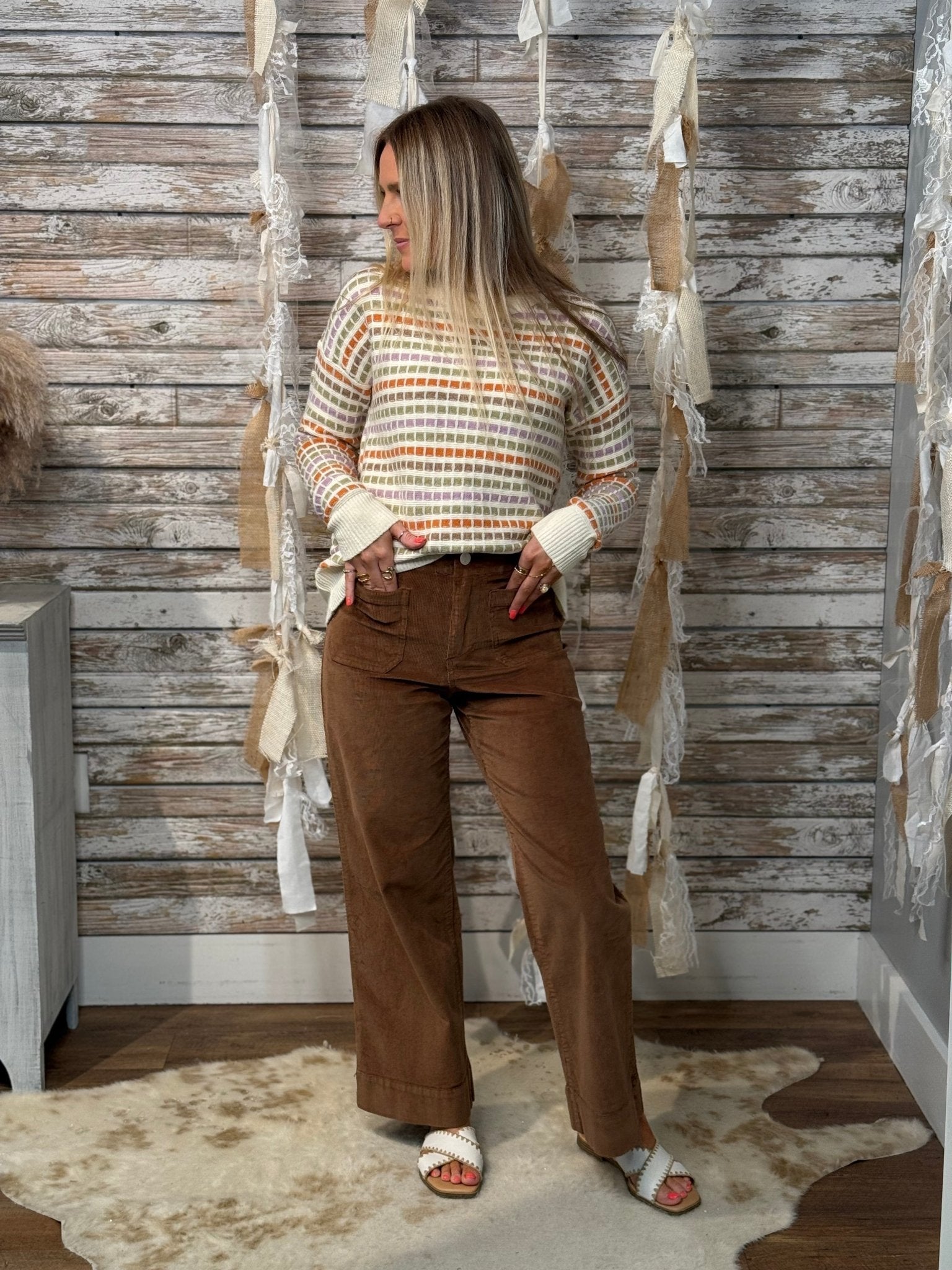 Colorwave Crew Sweater - Mainstream Boutique