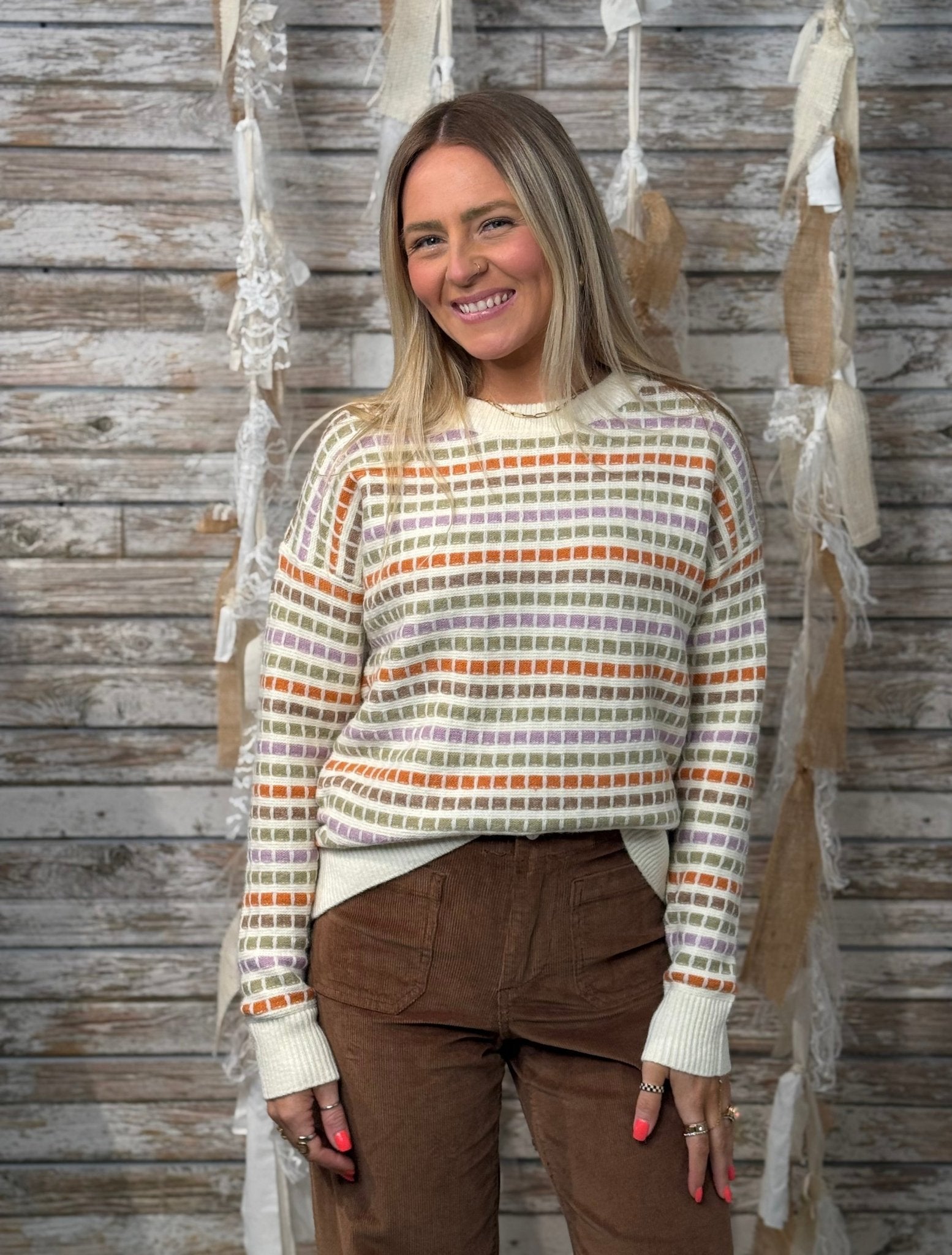Colorwave Crew Sweater - Mainstream Boutique