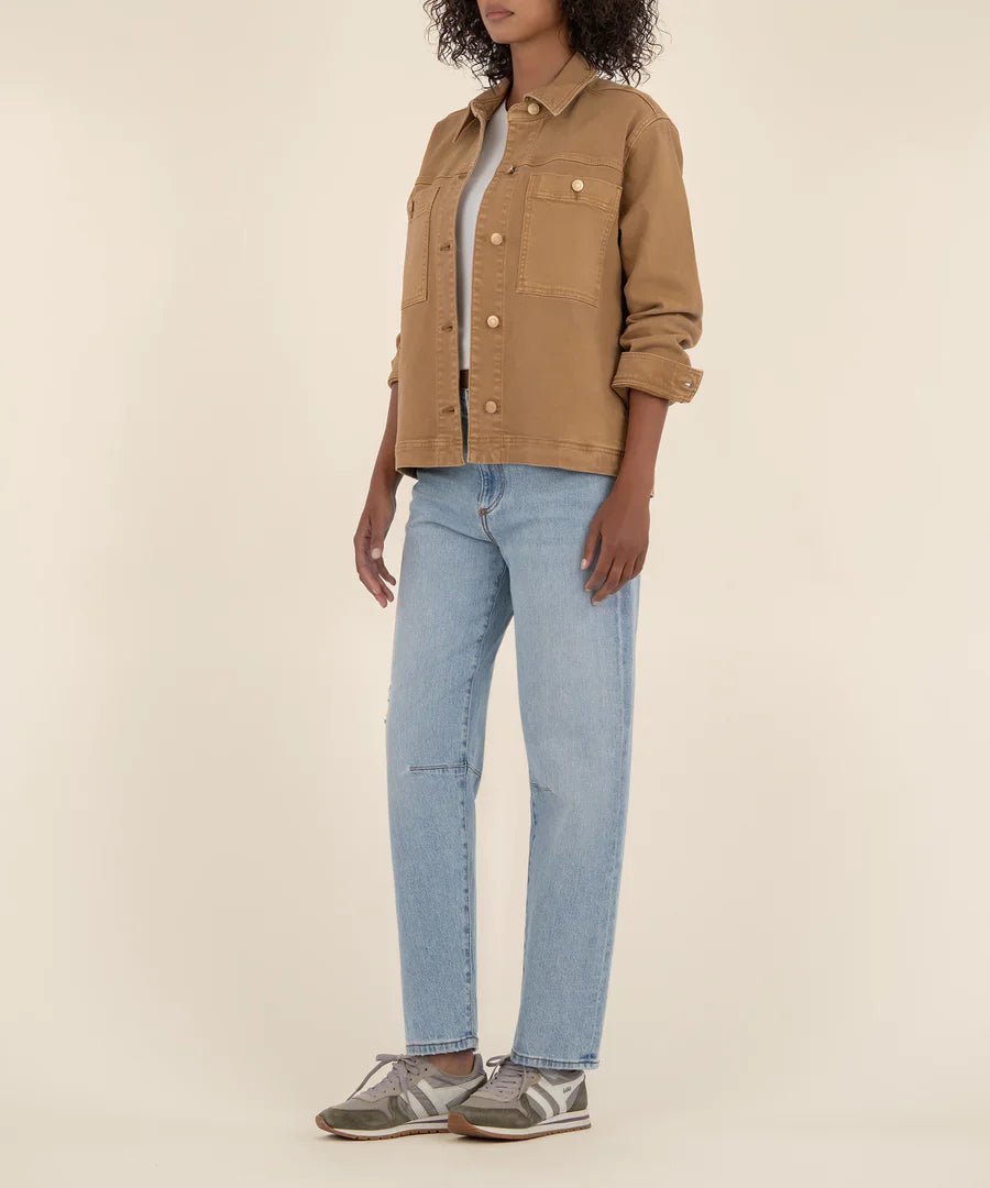 *FINAL SALE* Barb Jacket With Front Pockets And Collar - Mainstream Boutique