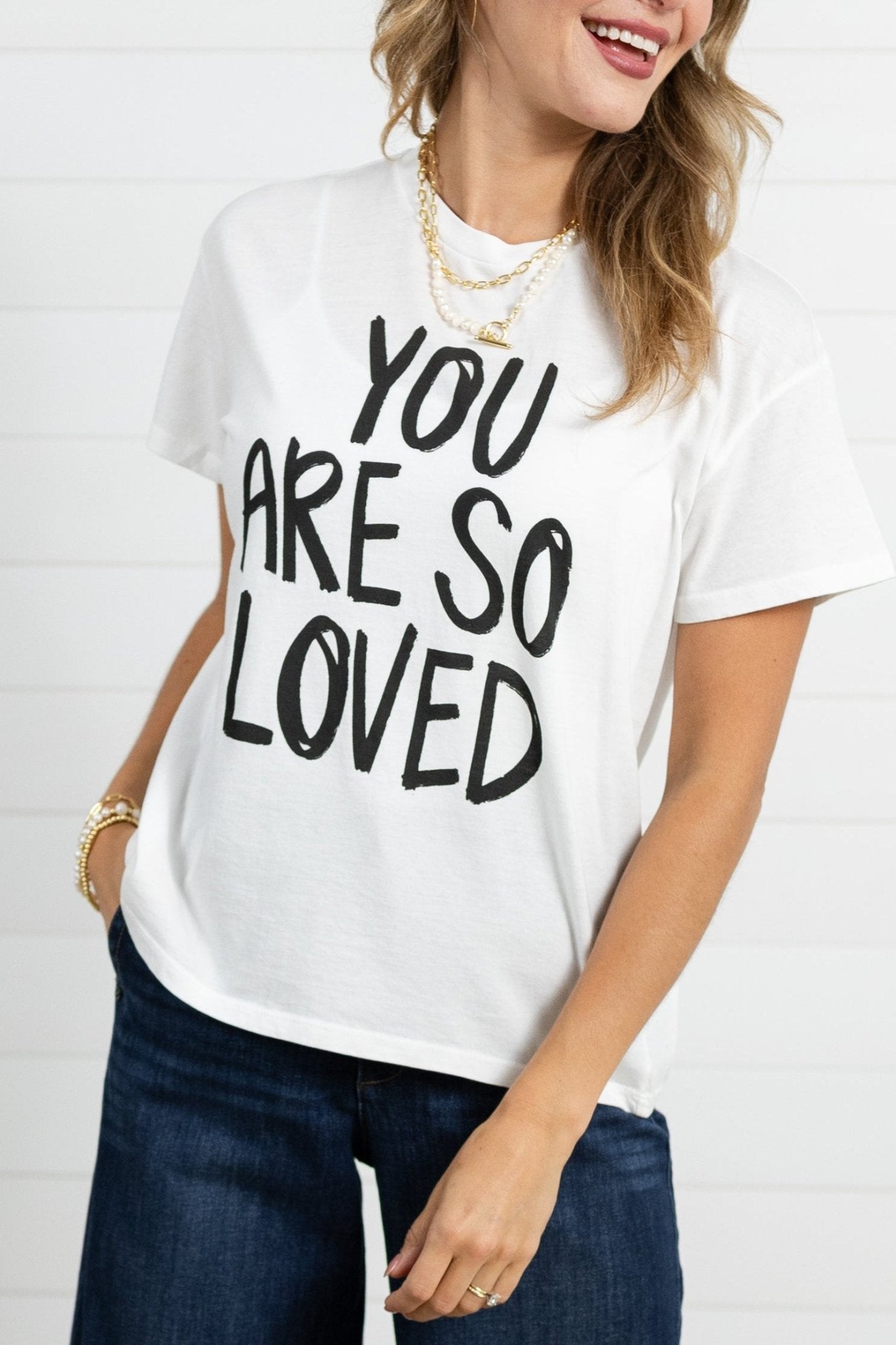 You Are So Loved Paint Brush Graphic Tee - Mainstream Boutique