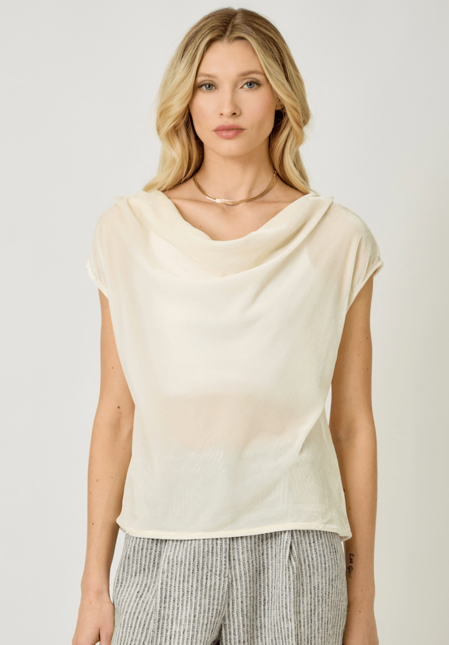 Velvet Cowl Top - Mainstream Boutique