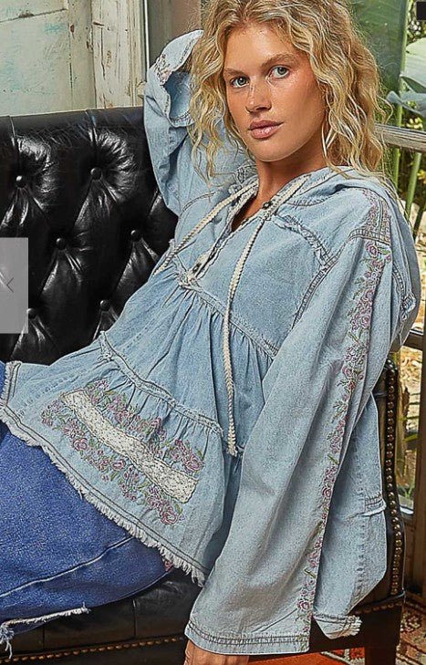 Wildflower Denim Tunic - Mainstream Boutique