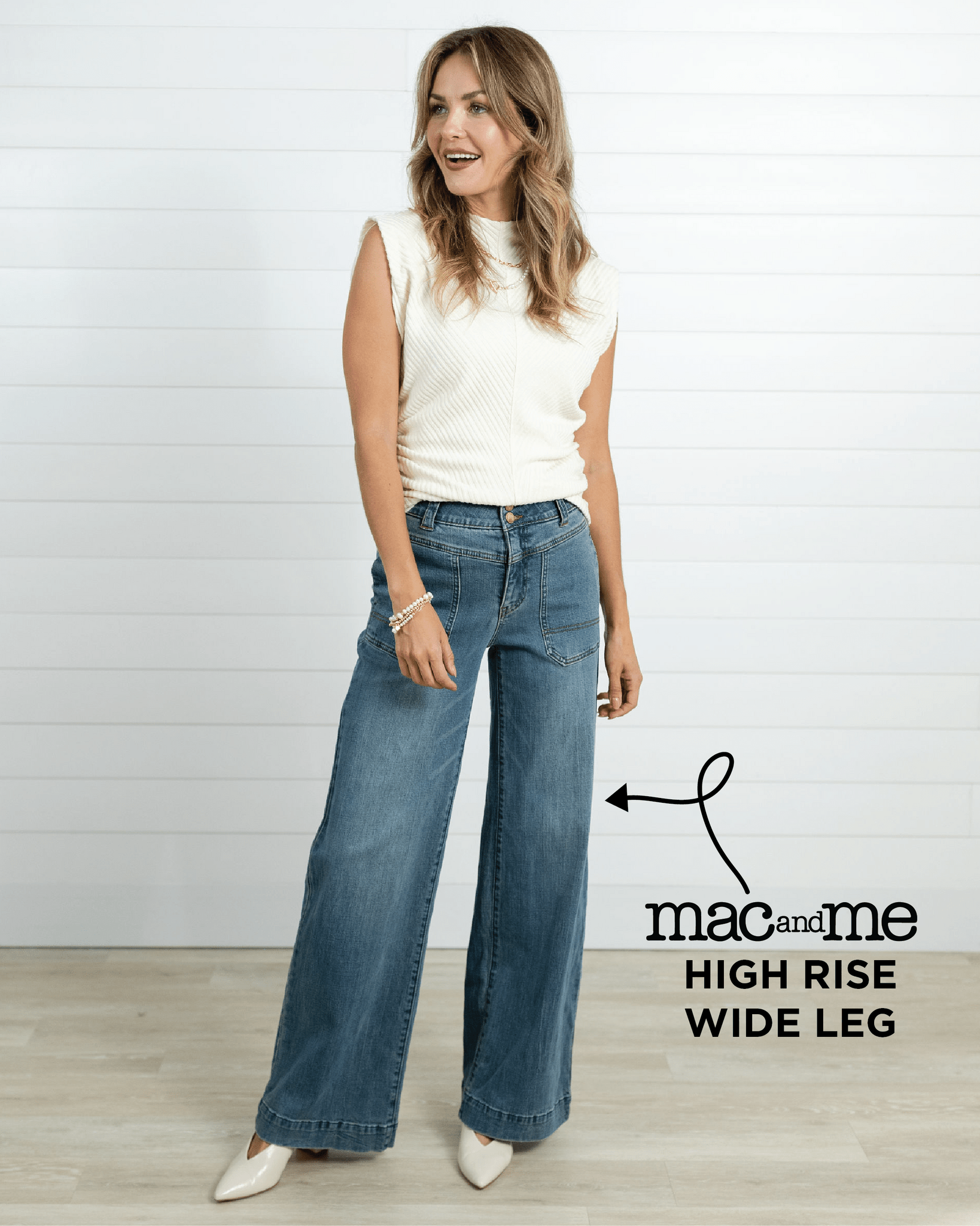 "AB" Solution Highrise V - yoke Side Entry Porkchop Wide Leg - Mainstream Boutique