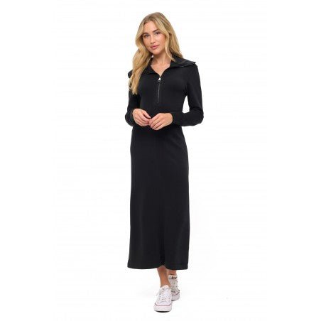 Zipper Midi Dress In Scuba - Mainstream Boutique