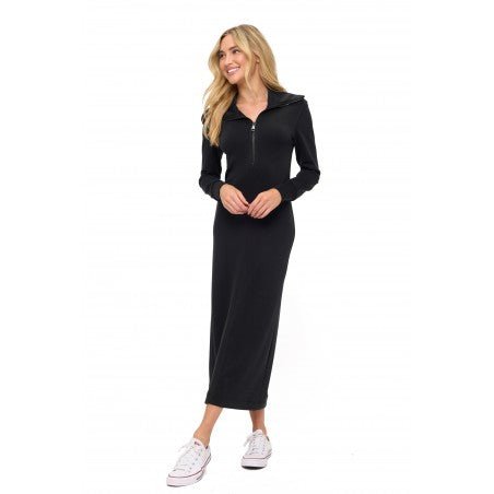 Zipper Midi Dress In Scuba - Mainstream Boutique