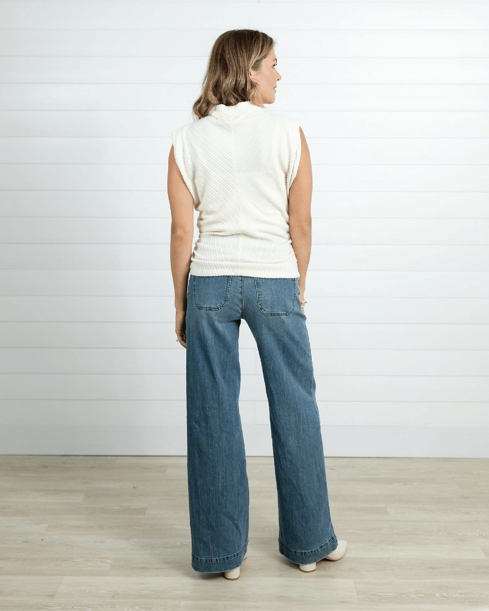 "AB" Solution Highrise V - yoke Side Entry Porkchop Wide Leg - Mainstream Boutique