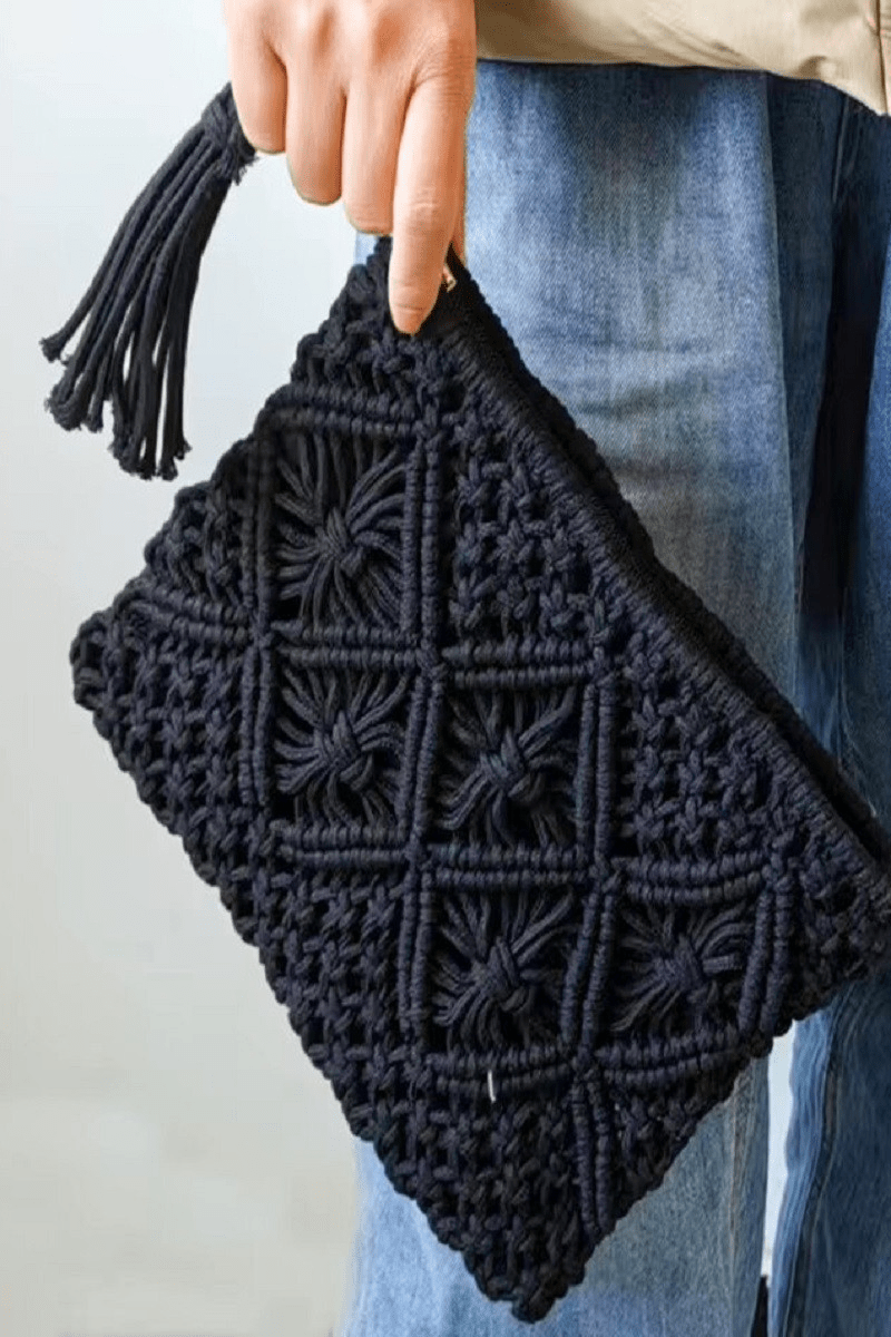 Bohemian Woven Crochet Clutch - Mainstream Boutique