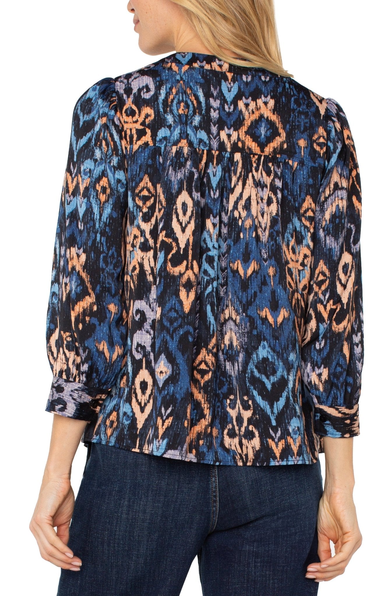 *FINAL SALE* Liverpool 3/4 Sleeve Printed Popover Blouse - Mainstream Boutique