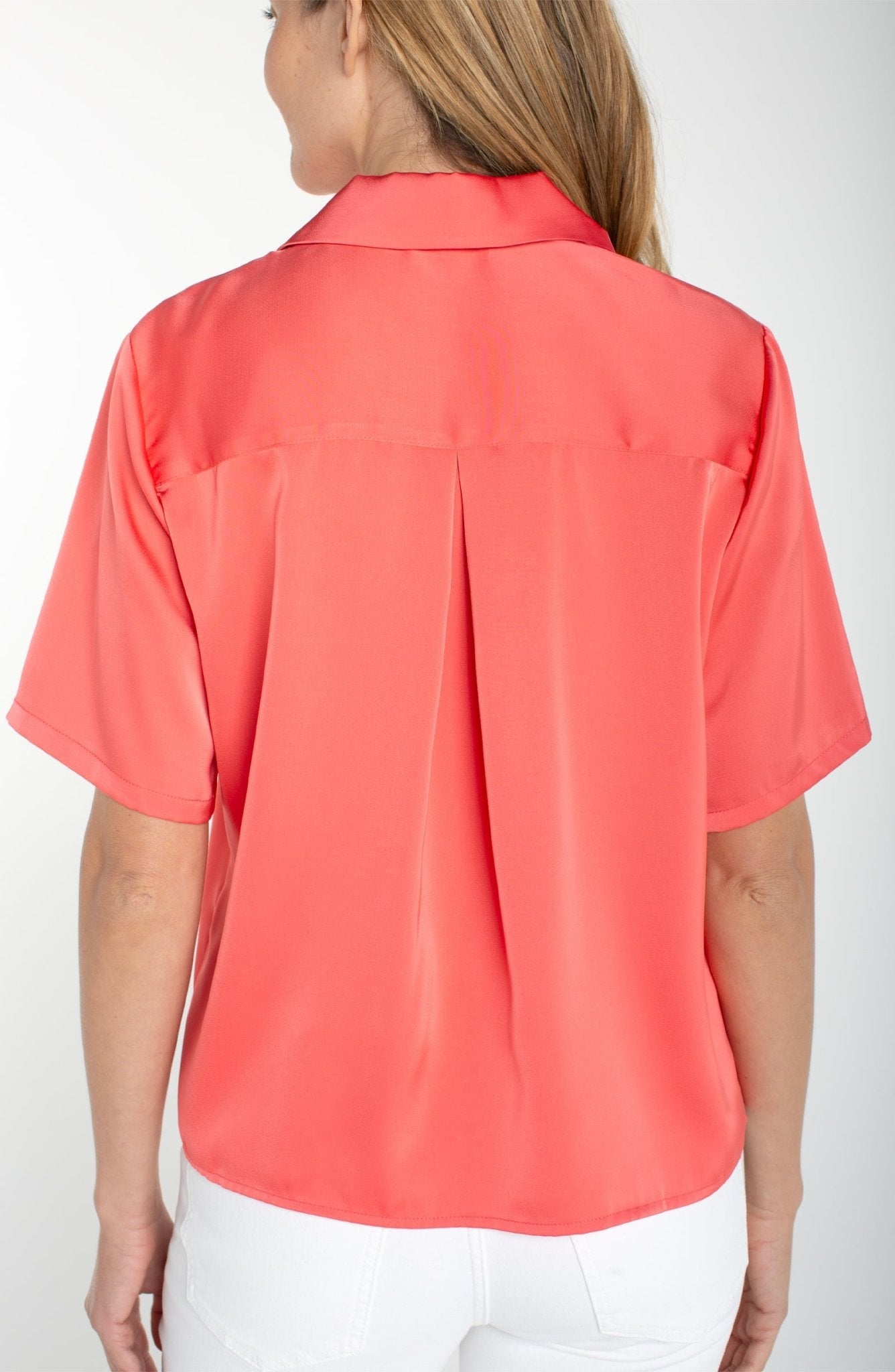 Liverpool Camp Collared Short Sleeve Blouse - Mainstream Boutique