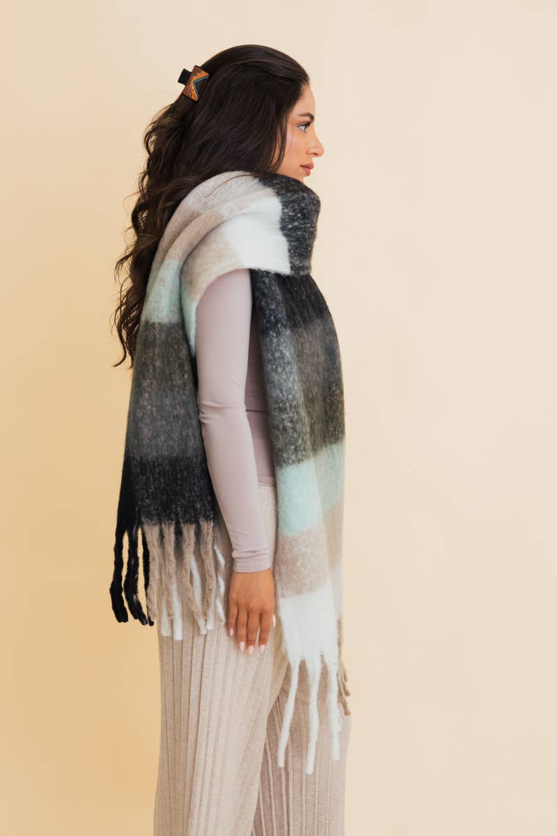Cozy Breeze Oversized Fringe Scarf - Fall & Winter Essential - Mainstream Boutique