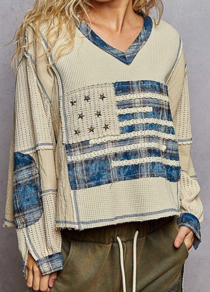Star - Spangled Patchwork Pullover - Mainstream Boutique