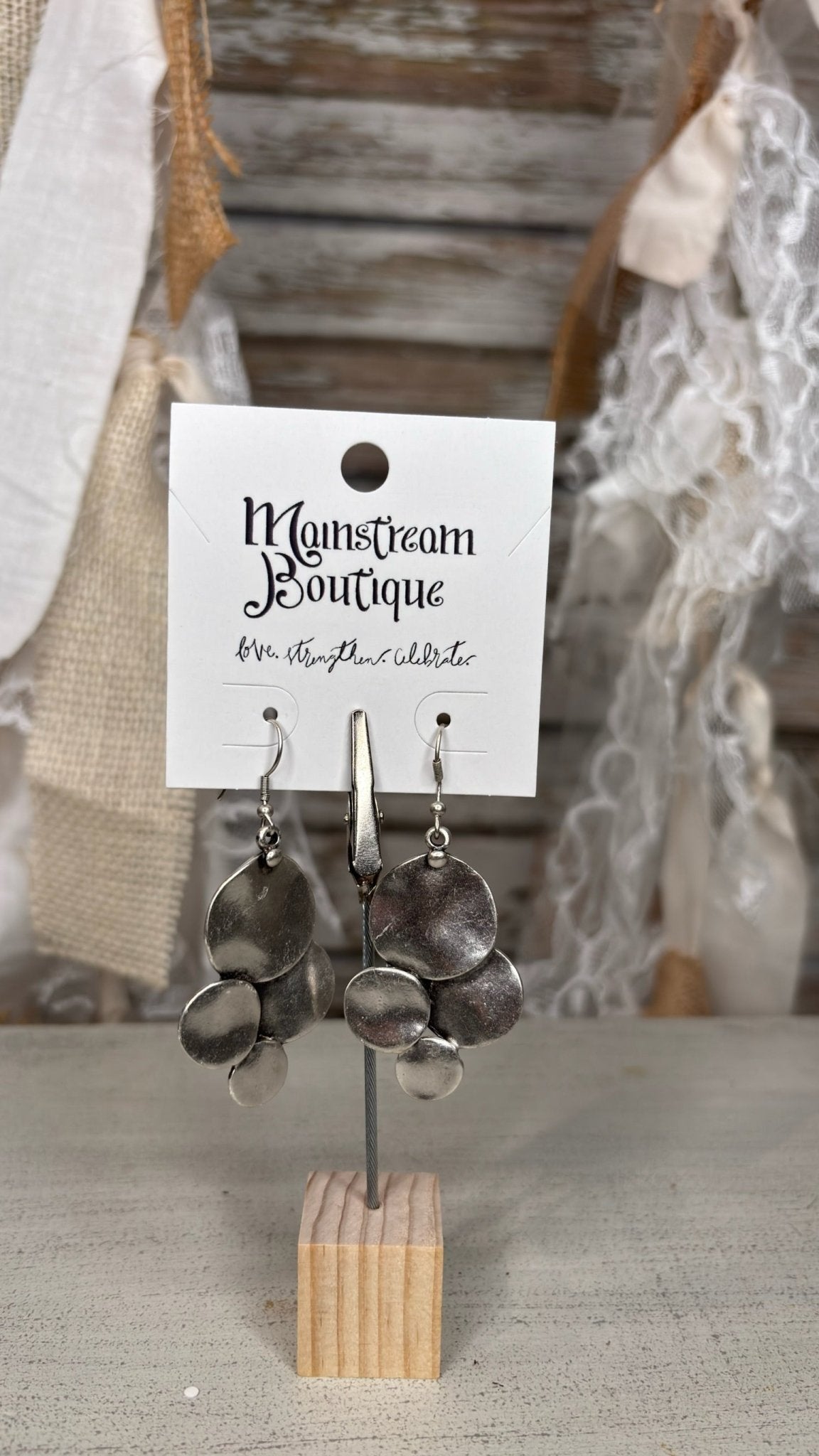 Lunar Cluster Silver Earrings - Mainstream Boutique