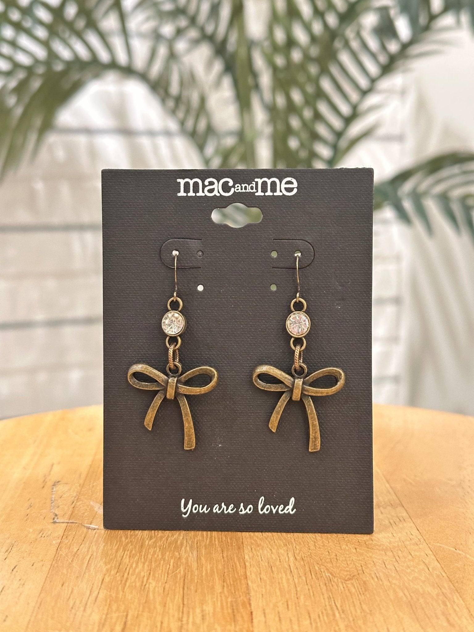 *FINAL SALE* Bow Earrings With Signature Stone - Mainstream Boutique