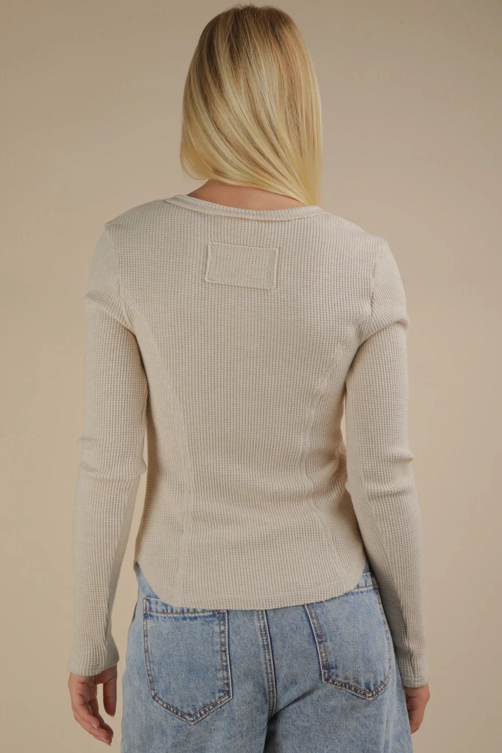 Button Down Fitted Knit Casual Top - Mainstream Boutique