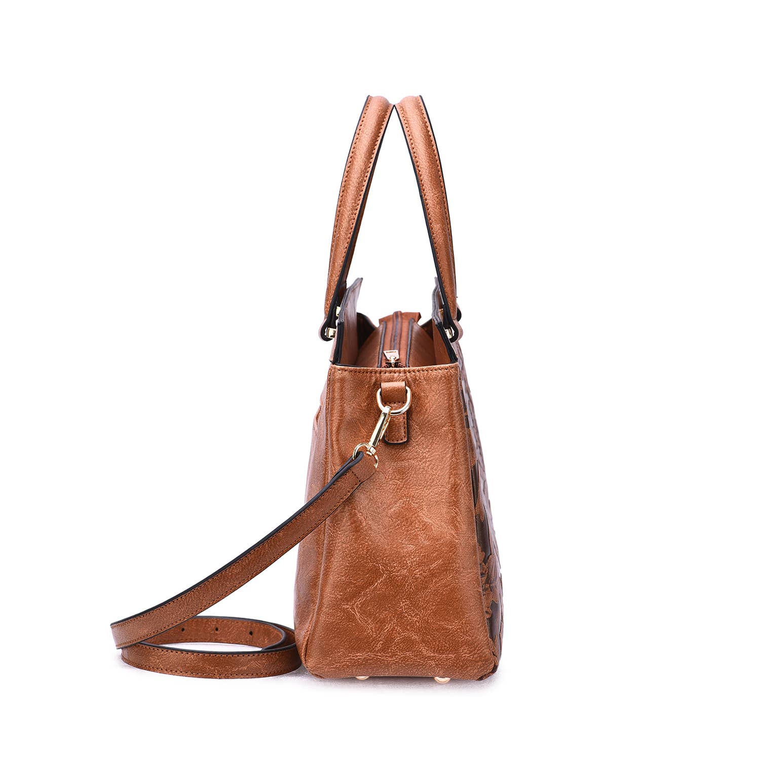 Salome 3D Embossed Floral Satchel - Mainstream Boutique