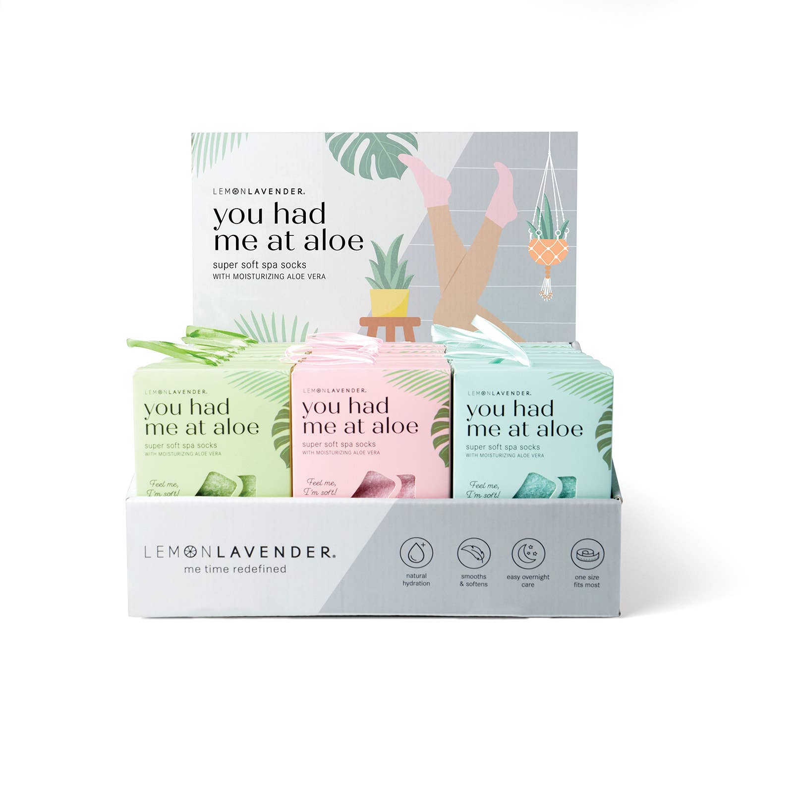 Lemon Lavender You Had Me At Aloe Super Soft Spa Socks - Mainstream Boutique