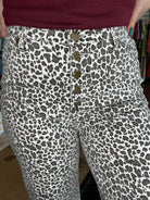 Animal Print Button Fly Pants - Mainstream Boutique