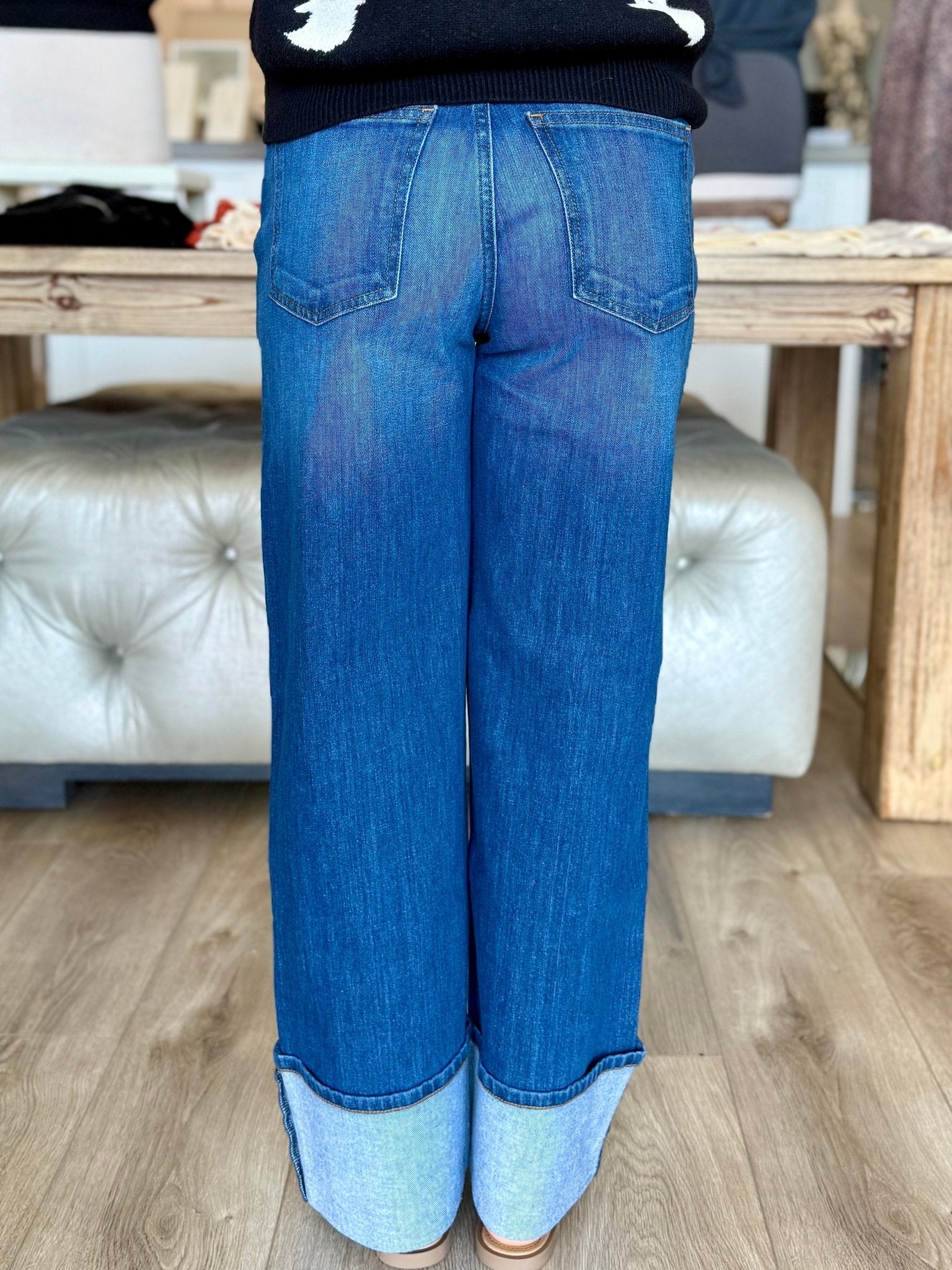 Sienna High Rise Straight Leg - Roll - Mainstream Boutique