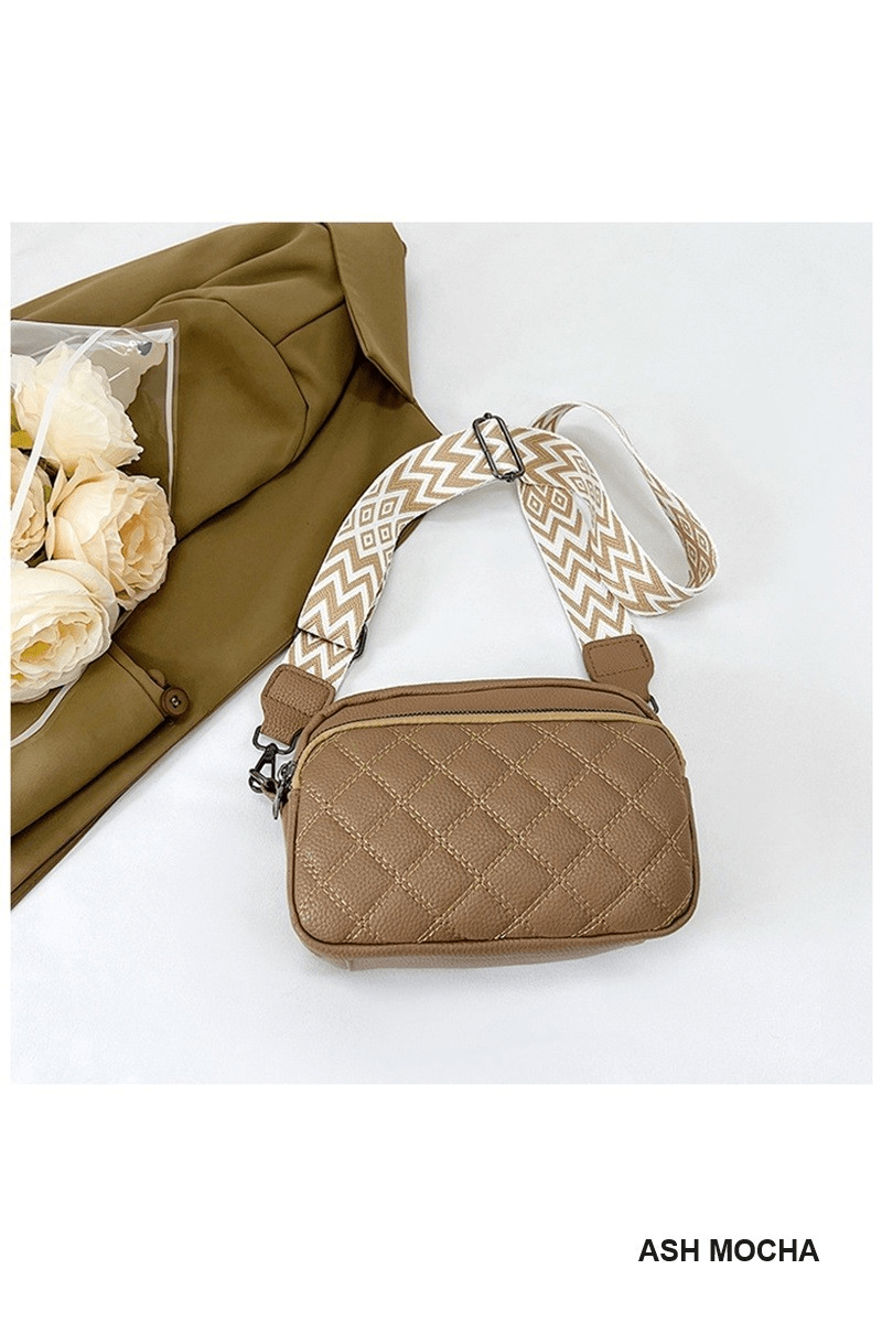 Quilted Vegan Leather Crossbody Bag - Mainstream Boutique