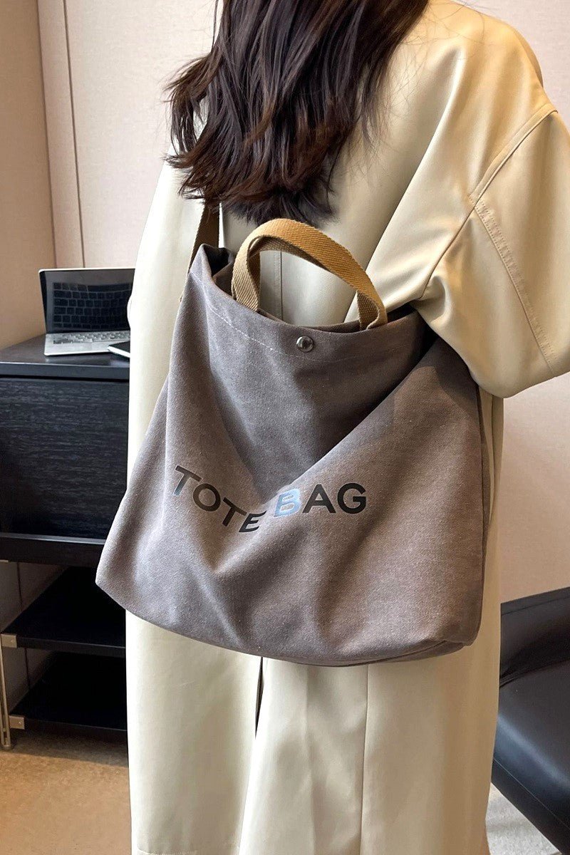 Canvas Shoulder Tote Bag - Mainstream Boutique