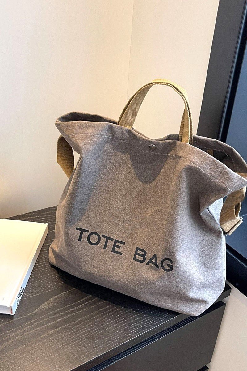 Canvas Shoulder Tote Bag - Mainstream Boutique