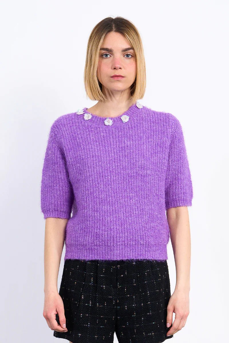 Short Sleeve Knitted Sweater - Mainstream Boutique