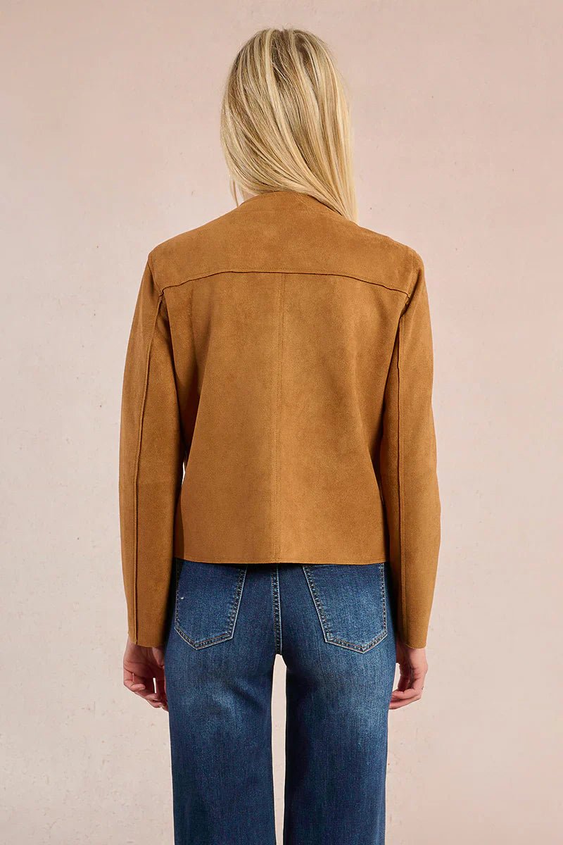Snap Front Suede Jacket - Mainstream Boutique