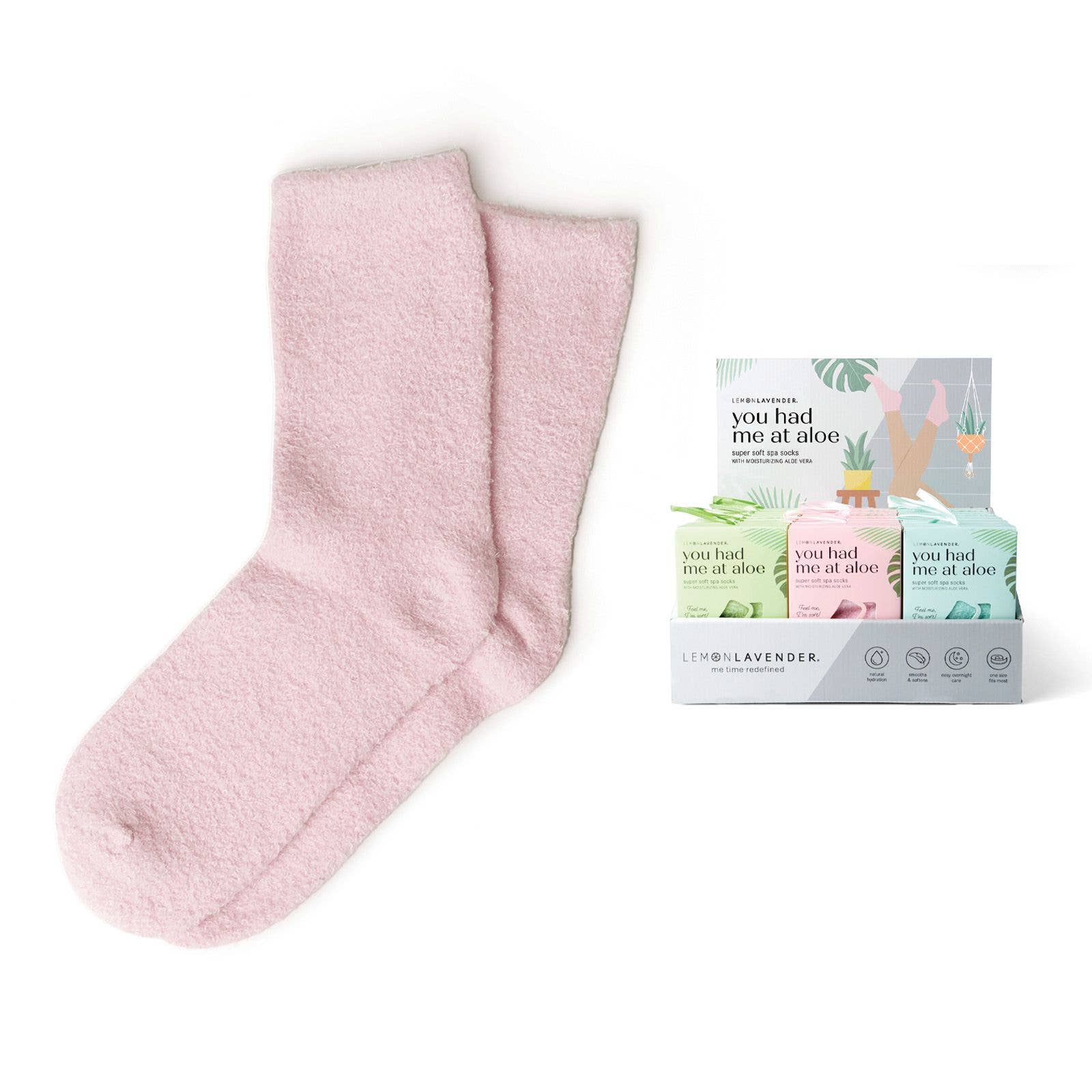 Lemon Lavender You Had Me At Aloe Super Soft Spa Socks - Mainstream Boutique