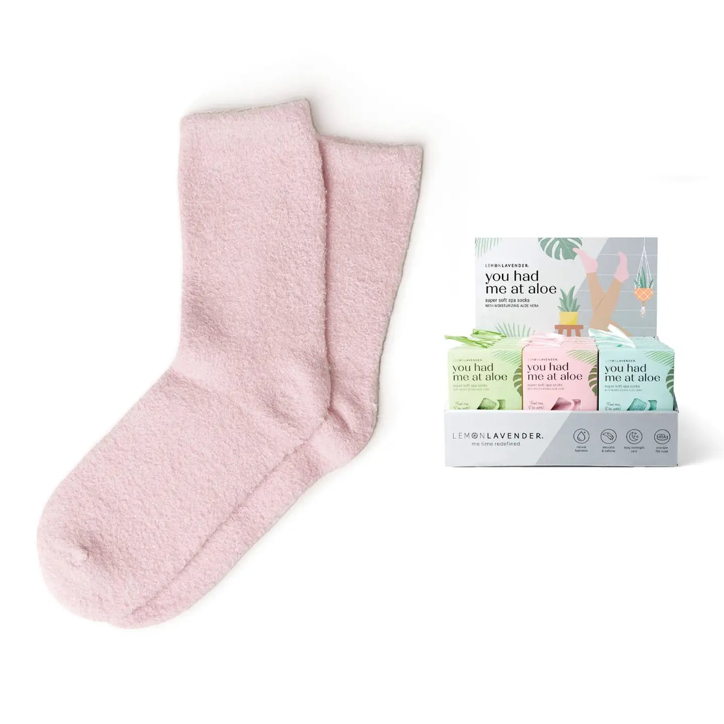 Lemon Lavender You Had Me At Aloe Super Soft Spa Socks - Mainstream Boutique