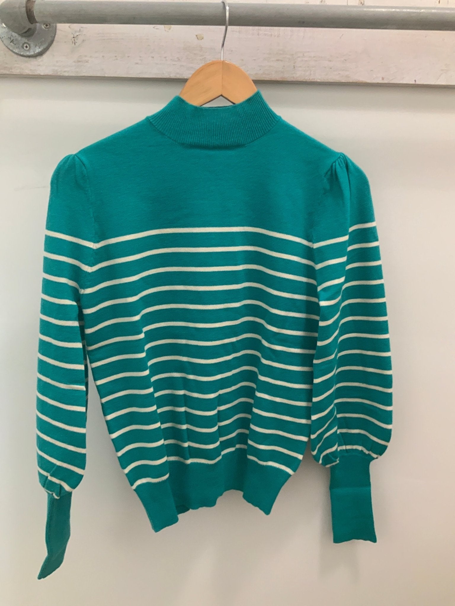 HIGH NECK STRIPE SWEATER - Mainstream Boutique