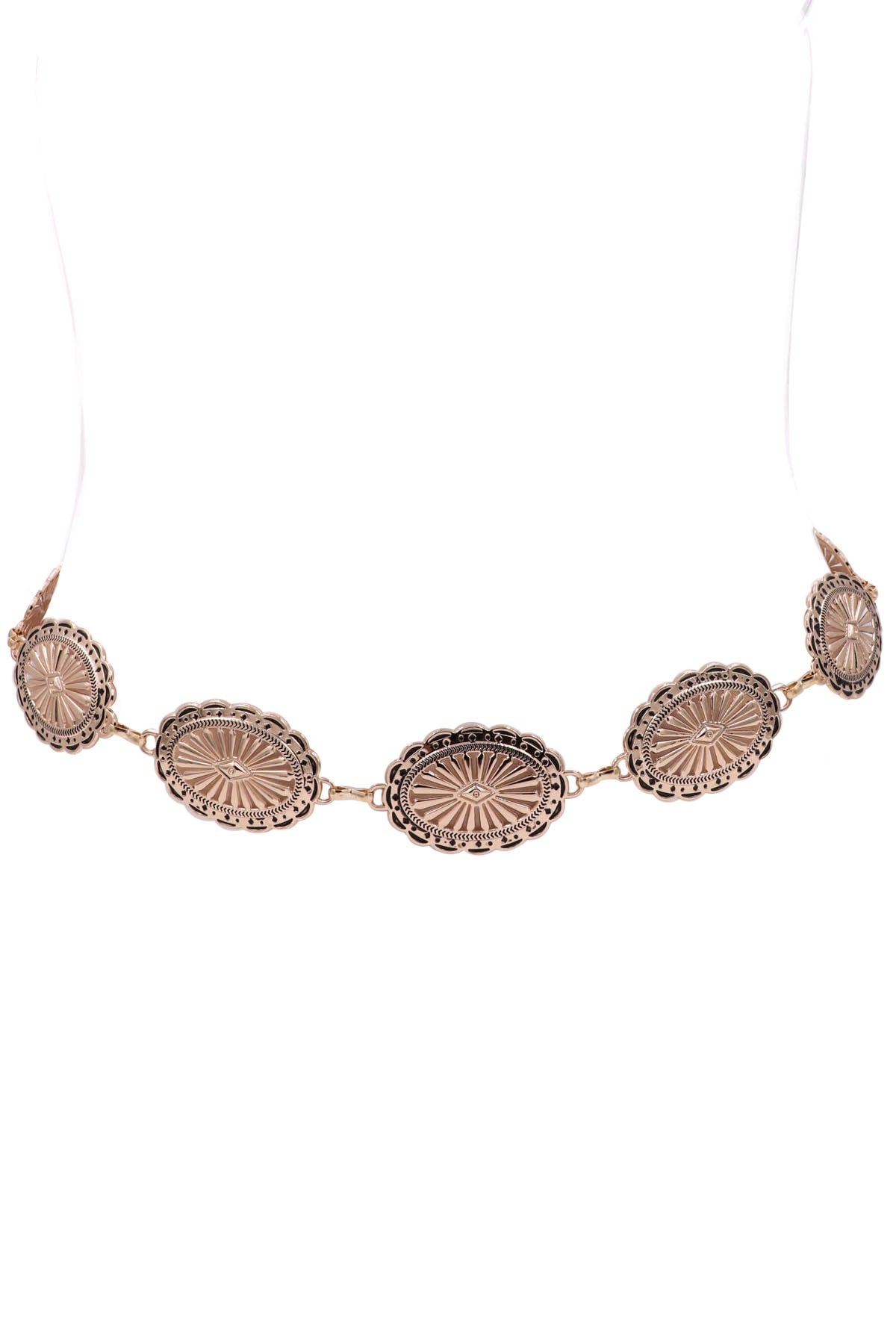Metal Western Concho Chain Belt - Mainstream Boutique