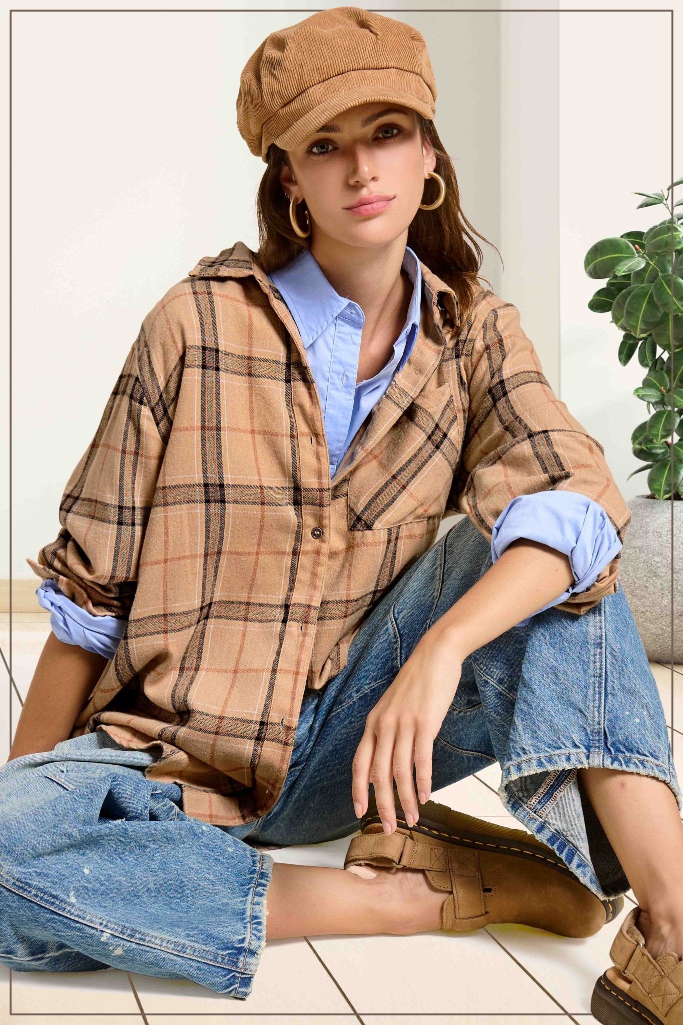 Button Down Plaid Shirt - Mainstream Boutique