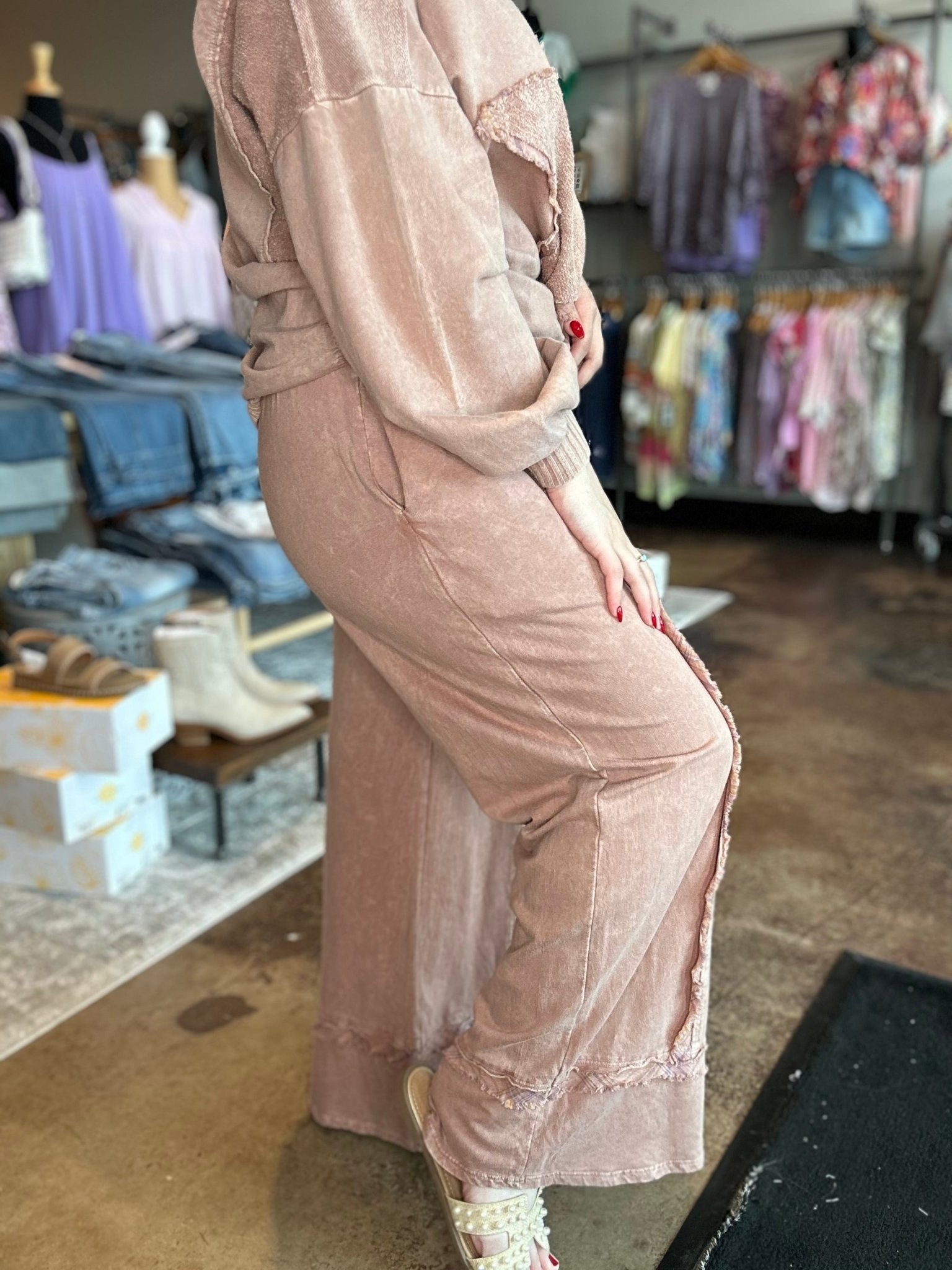 Plaid Outseam Wide Leg Pants - Mainstream Boutique