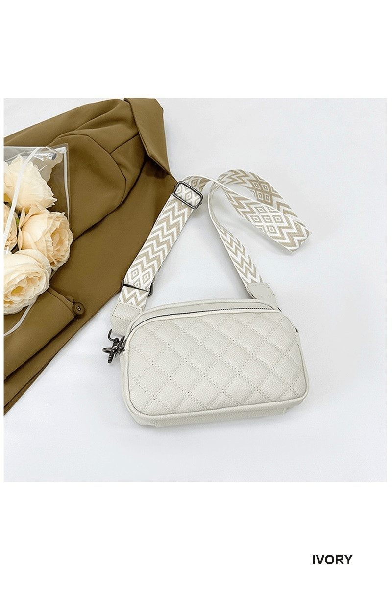 Quilted Vegan Leather Crossbody Bag - Mainstream Boutique