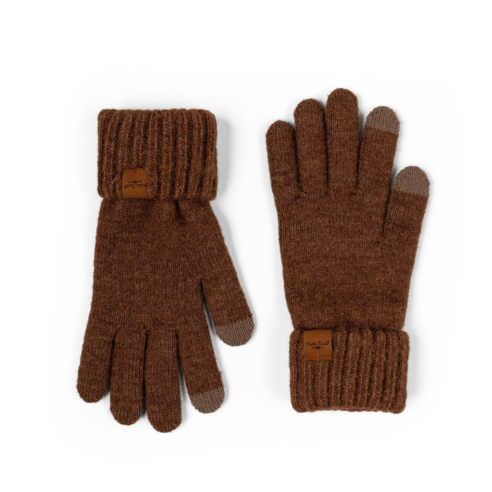 Brushed Knit Gloves With Touch Fingers - Mainstream Boutique